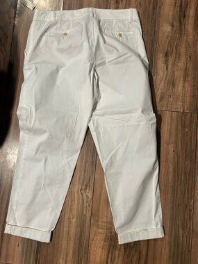 Talbots White Cuffed Chino Trousers